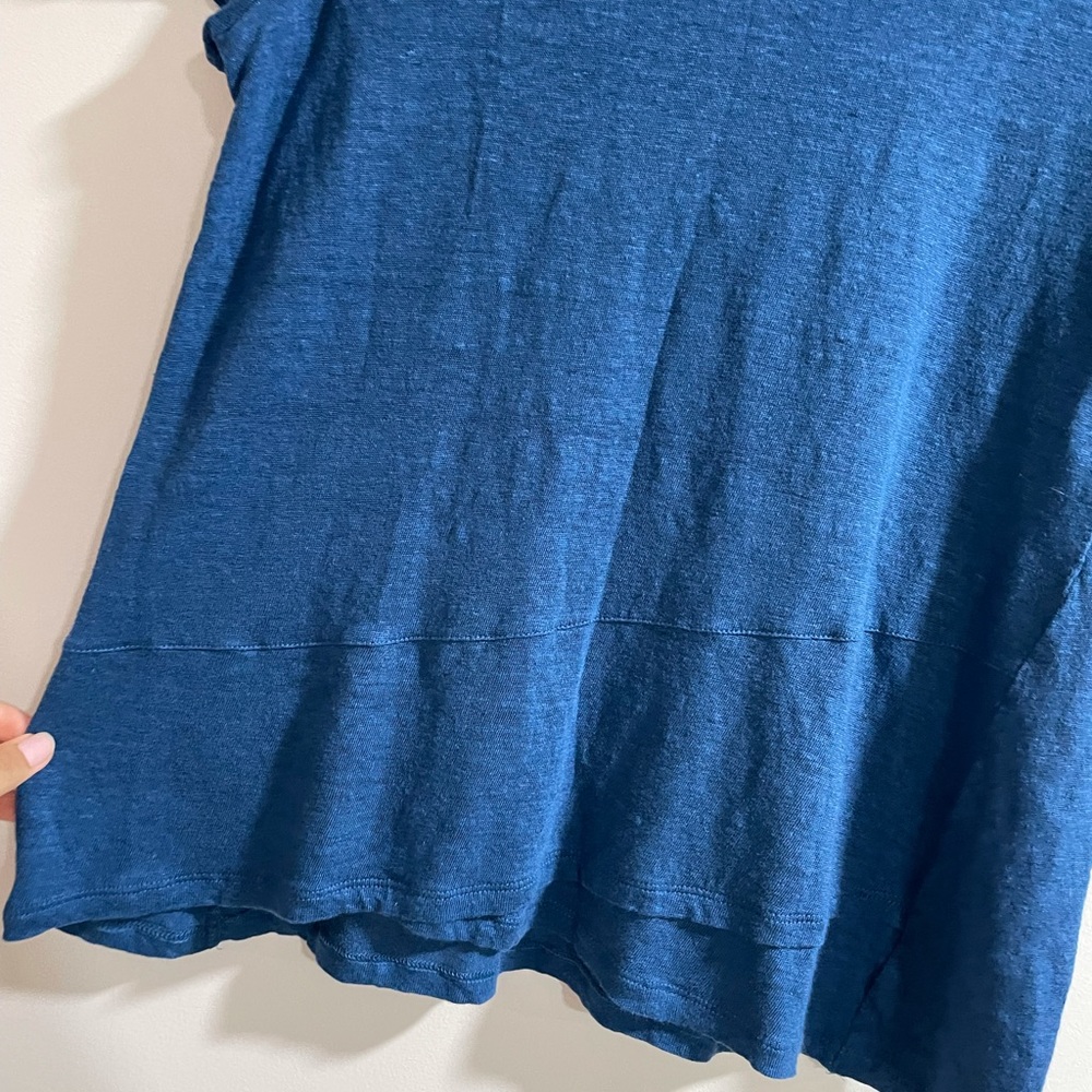 J.Jill Love Linen Dark Blue Tee Sz Small - Picture 2 of 4